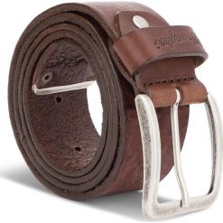 Pasek Męski WRANGLER - Metal Tip Belt W0B60U185 85 Brown. Pomarańczowe paski męskie Wrangler, w paski, ze skóry. W wyprzedaży za 159,00 zł.