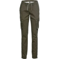 Spodnie bojówki bonprix ciemnooliwkowy. Zielone spodnie damskie bonprix, bez wzorów. Za 149,99 zł.