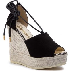 Espadryle ESPADRILLES - Samba 22236-35928-1 Ante/Negro. Czarne espadryle damskie Espadrilles, bez wzorów, ze skóry, bez obcasa, na obcasie. W wyprzedaży za 309,00 zł.