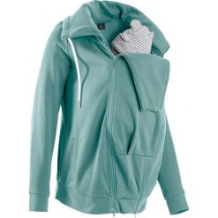 Bluza rozpinana ciążowa z wstawką niemowlęcą na nosidełko bonprix niebieski mineralny. Niebieskie bluzy ciążowe bonprix. Za 139,99 zł.