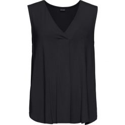 Top bonprix czarny. Czarne bluzki damskie bonprix, bez wzorów, z dekoltem w serek. Za 37,99 zł.