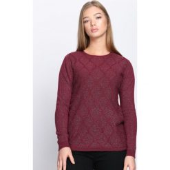 Bordowy Sweter Wait For Love. Czerwone swetry klasyczne damskie marki Born2be, xl, ze splotem, z okrągłym kołnierzem. Za 74,99 zł.