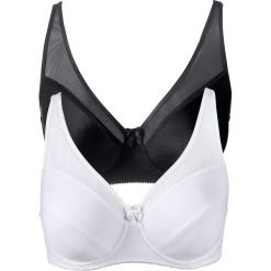 Biustonosz bonprix czarny + biały. Czarne biustonosze bonprix, bez wzorów, z tiulu. Za 75,98 zł.