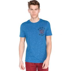 Jack & Jones Newmark Koszulka Niebieski. Niebieskie podkoszulki męskie Jack & Jones, xl, z haftami, z bawełny, bez kołnierzyka, krótkie. Za 66,95 zł.