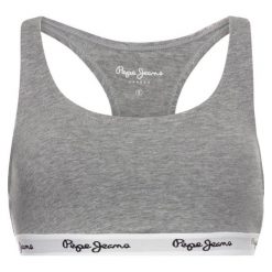 Biustonosz top Pepe Jeans Dixie PLU10108. Szare biustonosze Pepe Jeans, bez wzorów, z elastanu. W wyprzedaży za 79,00 zł.