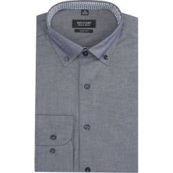 Koszula bexley 2823 długi rękaw slim fit granatowy. Niebieskie koszule męskie Recman, m, bez wzorów, bez kołnierzyka, z długim rękawem. Za 139,00 zł.