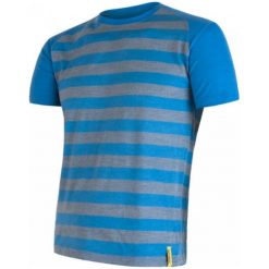 Odzież termoaktywna męska: Sensor Koszulka Termoaktywna Merino Wool Active M Paski Blue S