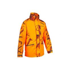 Kurtka myśliwska SUPERTACK 300 CAMO FLUO. Pomarańczowe kurtki męskie SOLOGNAC, m, bez wzorów, z poliesteru, bez kaptura. Za 299,99 zł.