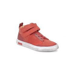 Buty Dziecko Pom d'Api BACK BASKET. Czerwone trampki dziewczęce Pom d'Api, bez wzorów, bez zapięcia. Za 399,20 zł.