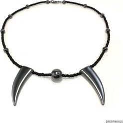Naszyjnik WILD FANGS - krótki. Szare naszyjniki męskie marki Pakamera. Za 145,00 zł.