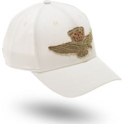 CZAPKA Z DASZKIEM Aeronautica Militare. Białe czapki damskie Aeronautica Militare, z aplikacjami, z bawełny. Za 169,00 zł.
