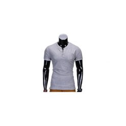 T-shirty męskie: T-SHIRT MĘSKI BEZ NADRUKU S667 – SZARY