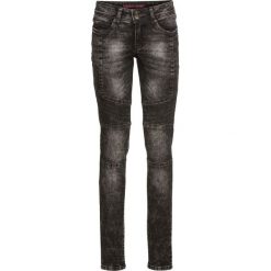 Dżinsy SKINNY ze szwami dzielącymi bonprix czarny denim "washed". Czarne jeansy damskie bonprix, z jeansu. Za 129,99 zł.
