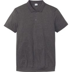 Shirt polo ze specjalnym krojem na wys. brzucha bonprix antracytowy melanż. Szare koszulki męskie bonprix, s, bez wzorów, bez rękawów. Za 44,99 zł.