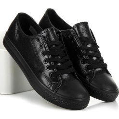 Trampki damskie slip on: CZARNE TRAMPKI DAMSKIE ANESIA PARIS