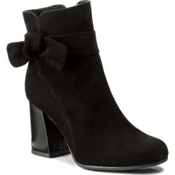 Botki ANN MEX - 8249 01W Czarny. Czarne botki damskie na obcasie marki Ann Mex, ze skóry. W wyprzedaży za 279,00 zł.