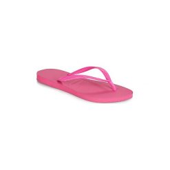 Japonki Havaianas SLIM. Różowe klapki damskie Havaianas, bez wzorów, bez obcasa. Za 83,30 zł.