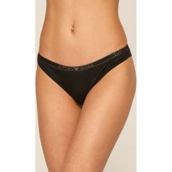 Emporio Armani - Brazyliany. Czarne majtki damskie Emporio Armani, s, bez wzorów, z elastanu. Za 119,90 zł.