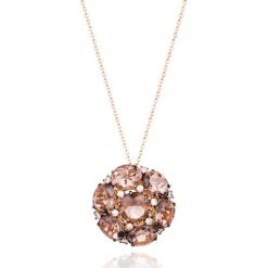 Naszyjnik - złoto 750, Brązowy brylant 0,48ct,kwarc dymny. Żółte naszyjniki męskie z kwarcem, złote. Za 10890,00 zł.