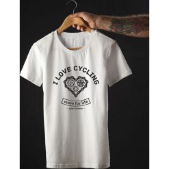 Koszulka T-SHIRT. I love cycling. Czarne t-shirty męskie z nadrukiem Pakamera, m. Za 85,00 zł.