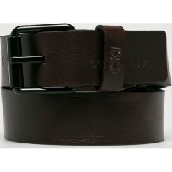 Calvin Klein Jeans - Pasek skórzany. Pomarańczowe paski męskie marki Calvin Klein Jeans, w paski, z jeansu. Za 199,90 zł.