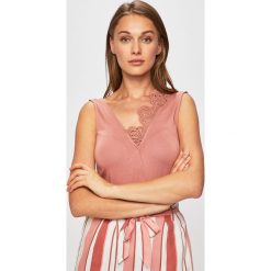 Morgan - Bluzka. Różowe bluzki damskie Morgan, s, bez wzorów, z elastanu, eleganckie, bez kołnierzyka, bez rękawów. W wyprzedaży za 79,90 zł.