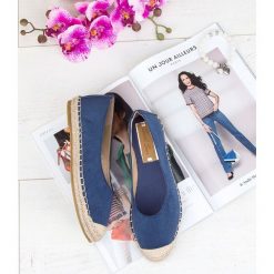 Espadryle damskie Sixth Sens 888-59 Niebieskie. Niebieskie espadryle damskie Sixth Sens, bez wzorów, z tworzywa sztucznego, bez obcasa, na płaskiej podeszwie. Za 69,00 zł.