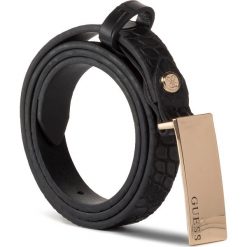 Pasek Damski GUESS - Asher (CG) Belts BW7278 VIN20 BLA. Czarne paski damskie Guess, w paski, ze skóry ekologicznej. Za 169,00 zł.