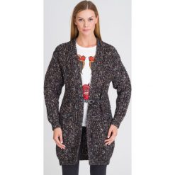 WIELOKOLOROWY KARDIGAN PINKO. Szare swetry damskie Pinko, xl, bez wzorów, ze splotem, z długim rękawem, długie, bez kaptura. Za 1017,50 zł.