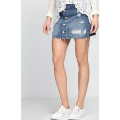 Niebieska Spódnica Ditty. Niebieskie minispódniczki marki Born2be, m, z aplikacjami, z denimu. Za 89,99 zł.