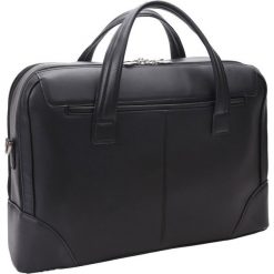 Skórzana męska torba na laptopa MCKLEIN Harpswell 88565 czarna - Czarny. Czarne torby męskie skórzane Mcklein, w paski, z nylonu. Za 783,99 zł.