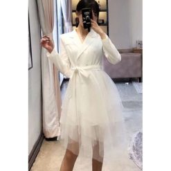 Sukienka AMODORA WHITE. Białe sukienki damskie s, eleganckie, krótkie, mini. W wyprzedaży za 119,00 zł.
