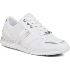 Sneakersy TOMMY HILFIGER - Metallic Lightweight Sneakers FW0FW04701 White/Silver 0K5. Białe półbuty damskie TOMMY HILFIGER, z zamszu. Za 449,00 zł.