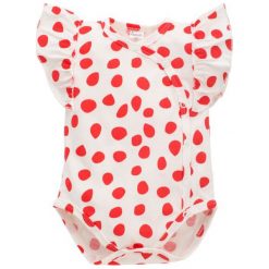 Pinokio Kopertowe Body Dziewczęce Love & Love 56 Beżowe/Czerwone. Czerwone body niemowlęce Pinokio, bez wzorów, z bawełny, bez rękawów. Za 37,00 zł.