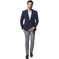 Marynarki męskie: marynarka danton granatowy slim fit