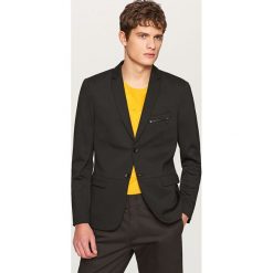 Marynarki męskie: Klasyczna marynarka slim fit – Czarny