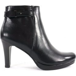 BOTKI DAMSKIE JEZ AF25-71 CZA. Botki damskie Jezzi, ze skóry, bez obcasa, na platformie, bez zapięcia. Za 89,00 zł.