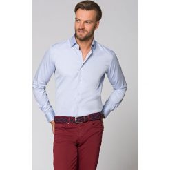 Koszula Niebieska Miramar 4. Niebieskie koszule męskie LANCERTO, m, z haftami, z bawełny, eleganckie. Za 299,90 zł.