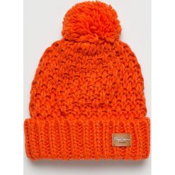 Pepe Jeans - Czapka. Brązowe czapki zimowe damskie marki Pepe Jeans, z dzianiny. W wyprzedaży za 99,90 zł.