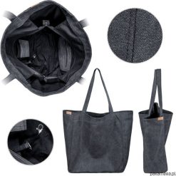 Big Lazy bag torba czarna na zamek / vegan / eco. Czarne torebki klasyczne damskie Pakamera, w paski. Za 185,00 zł.