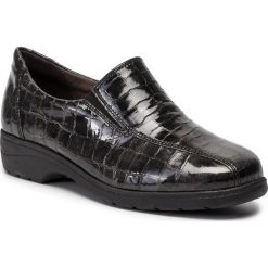Półbuty CAPRICE - 9-24351-23 Black Croco 064. Czarne półbuty damskie Caprice, bez wzorów, ze skóry, bez obcasa, na obcasie, bez zapięcia. Za 249,00 zł.