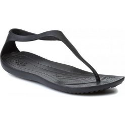SANDAŁY SEXI FLIP. Czarne sandały damskie Crocs, bez wzorów, eleganckie, bez obcasa, bez zapięcia. W wyprzedaży za 89,99 zł.
