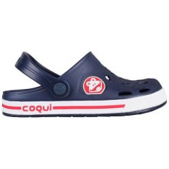 Coqui Kapcie Dziecięce Froggy Navy / White 8801-100-2132 (Rozmiar 26-27). Niebieskie buciki niemowlęce marki Coqui. W wyprzedaży za 44,00 zł.