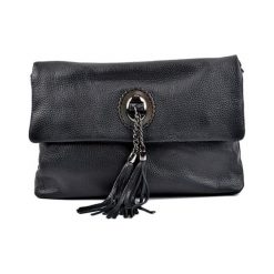 Torebki klasyczne damskie: Skórzana torebka w kolorze czarnym – (S)32 x (W)24,4 x (G)8 cm