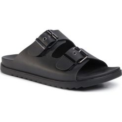Klapki LANETTI - MSS20320-01 Black. Czarne klapki męskie Lanetti, bez wzorów, ze skóry ekologicznej. Za 99,99 zł.