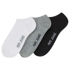 Pepe Jeans 3 Pack Skarpetki Damskie Toni Wielokolorowy. Szare skarpetki damskie marki Pepe Jeans, bez wzorów, z jeansu. Za 41,90 zł.
