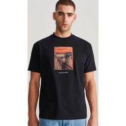 T-shirt Krzyk - Czarny. Czarne t-shirty męskie Reserved, xl, bez wzorów, bez kołnierzyka. Za 79,99 zł.