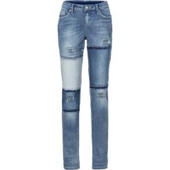 Dżinsy Boyfriend patchworkowe bonprix niebieski "stone”. Niebieskie boyfriendy damskie bonprix. Za 79,99 zł.