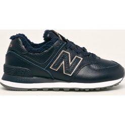 New Balance - Buty WL574RMS. Niebieskie buty sportowe damskie New Balance, bez wzorów, ze skóry, sportowe. W wyprzedaży za 379,90 zł.