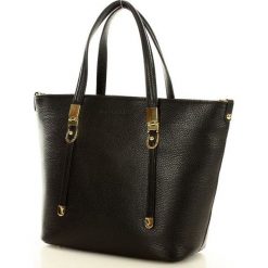 MARCO MAZZINI Torebka skórzana handbag trapezio czarna. Czarne kuferki damskie MAZZINI, w paski, ze skóry, klasyczne, na ramię, bez dodatków. Za 349,00 zł.